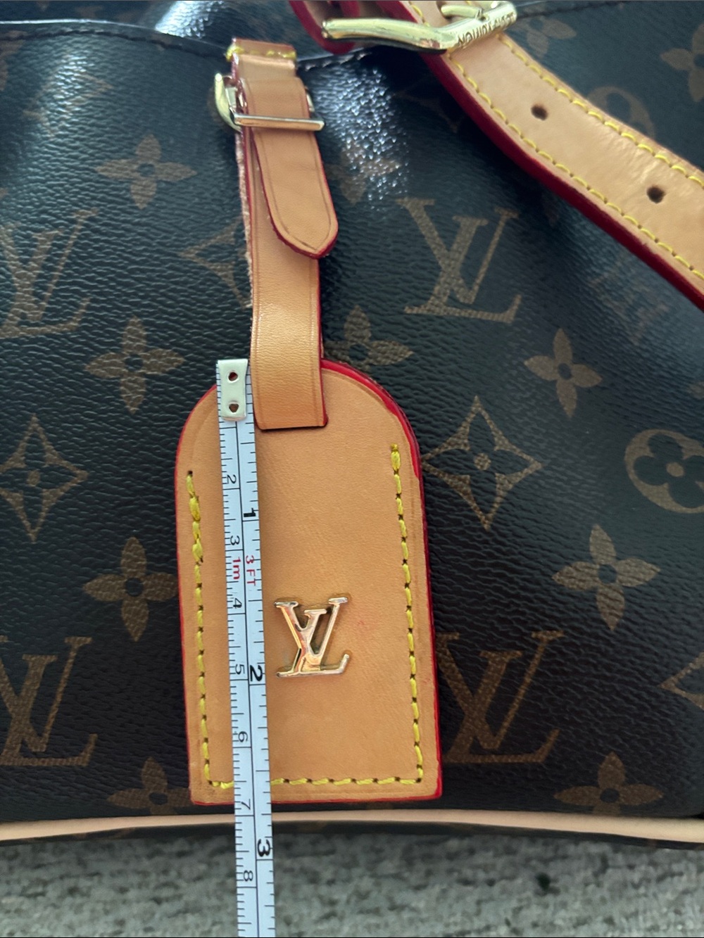 *FASHION* Brown Monogram Shoulder Bag with Tan Leather Trim - Picture 6 of 17